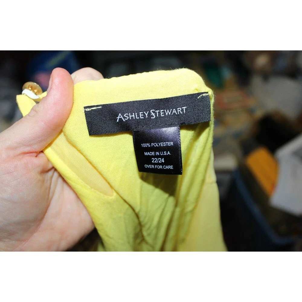 Ashley Stewart 22/24 Dress + 2X Sweater Cardigan Women Yellow Set Outfit Lemon - Picture 2 of 16